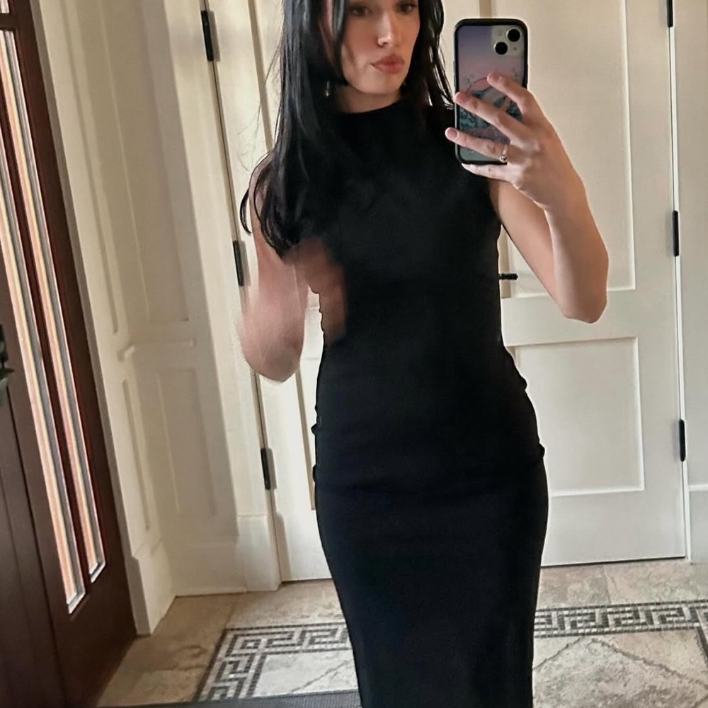 Small, Open Back Sleeveless Black Dress